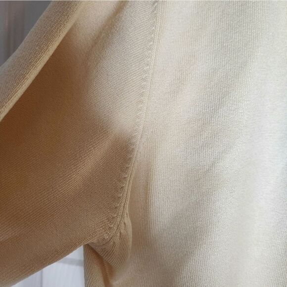 Vtg NormThompson L Yellow SILKBlend Lngslvs HalfButtons Women's SweaterCardigan - Picture 4 of 5